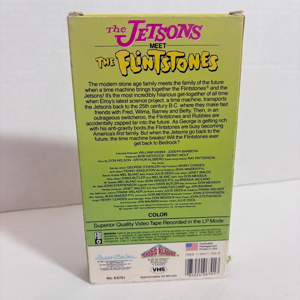 The Jetsons Meet The Flintstones 1989 VHS w/ Slip Sleeve Hanna-Barbera - Picture 6 of 14